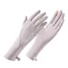 Guantes de protección solar de primavera y verano, transpirables, finos, antideslizantes, sin dedos, compatibles con pantalla táctil, para conducir y andar en bicicleta, longitud extendida, seda de hielo, para montar en verano
