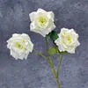 Rosa sweetheart artificial de 3 cabeças para decoração de casamento, decoração de casa, arranjo floral, rosa serigrafado, ornamentos de flores artificiais transfronteiriços, atacado