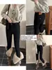 Liquidación, Sin Devoluciones ni Cambios. Elástico en Cuatro Direcciones, Textura de Lujo Ligero, Forro Polar, Doble Botón, Jeans Skinny de Cintura Alta Adelgazantes 72160-2
