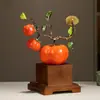 Adorno de Caqui Esmaltado Estilo Chino Gama Alta Sala de Estar Televisión Gabinete de Vino Oficina Decoración Regalo de Inauguración