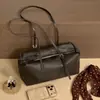 Bolsa de boliche Boston para mujer 2026 nueva vintage piel suave bolsa larga tipo almohada gran capacidad bolso de hombro bolso de axila