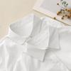 Foto Real de Primavera 2025 Nuevo Estilo Literario Retro Casual Color Puro Literario Holgado Talla Grande Camisa para Mujer