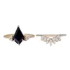 Venta Caliente Transfronteriza Anillo Rombo Amor Diamante Negro Diseño Creativo Sentido de Diseño de Nicho Simple Cobre Incrustado Circonita Anillo Apilable