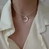 Colar Lua Texturizado Design Simples Senso de Design Nicho Vento Frio Corrente de Clavícula Texturizada Feminina Moda Nova 2022