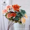 Ventas Directas de Fábrica Flor de Dalia de Tres Cabezas Material Decoración para el Hogar Boda Salón de Bodas Arreglo Floral para Camino Flor Artificial Flor Artificial