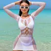 Lencería Sexy de Estilo Europeo y Americano para Mujer, Vestido Bodycon de Manga Larga Ajustado 21105