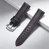 Pulseira de couro Crazy Horse de liberação rápida couro genuíno lisa Universal vendas diretas de fábrica com interruptor orelha crua borda cortada pulseira de relógio interna