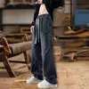 Jeans masculino vintage, novo estilo outono, estilo de rua americano, calças casuais descoladas para adolescentes, calças masculinas largas retas de perna larga