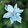 Flores de Terciopelo Simulado con Polvo Dorado Nuevo Flores de Navidad Guirnalda de Ratan para Árbol de Navidad Adornos Colgantes de Decoración para Boda Navideña al Mayoreo