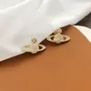 Pendientes de clip para oreja sin perforar de diamante completo Planeta Universal Nuevo para mujer Saturno retro elegante moda alta calidad adelgazantes