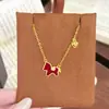 Bestseller Douyin Ano Novo Vermelho Cavalo Pequeno Coração Pingente Colar Luxo Leve Nicho Corrente Clavícula Temperamento Versátil Joia para Mulheres