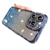 Brillante pedrería electrochapada Adecuado para funda de teléfono iPhone 17Pro con polvo de purpurina degradado de onda de agua Apple 16 Funda blanda 14