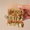 Brincos de Moda Retro Transfronteiriços Europeus e Americanos em Formato C de Gota d'Água Estrela do Mar Concha Conjunto de Brincos de Luxo Leve de Alta Qualidade para Mulheres