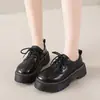 Mocasines Brillantes de Estilo Británico para Mujer 2026 Primavera Nuevos de Suela Gruesa Versátiles Zapatos de Cuero JK Tacón de Plataforma Zapatos Pequeños de Cuero