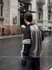 Suéter cárdigan estilo japonés para hombre, marca de moda para primavera y otoño, cuello alto, chaqueta de punto con bloques de color, tejido versátil casual para hombre
