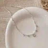 Collar Super Brillante Estilo Coreano con Circonita y Perla Plateada Triturada para Mujer, Cadena Ligera de Lujo para Clavícula, Mismo Estilo que en Xiaohongshu