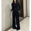 Estilo Coreano Nuevo 2026 Moda Versátil Nuevo Otoño e Invierno Minimalista Traje para Viajar Conjunto de Pantalones de Pierna Ancha para Mujer