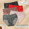 Fornecimento Exclusivo Transfronteiriço de Roupa Íntima Feminina, Calcinhas de Cetim com Renda de Luxo Leve, Cintura Média, Sem Costura, Não Restritivas, Respiráveis, Confortáveis, Amigáveis à Pele, Antibacterianas