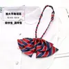 Uniforme Escolar Estudiante de Secundaria Corbata Corbata Infantil Rayas Azul Rojas Cuello Flor Lazo Estudiante de Primaria Actuación Corbata Pequeña