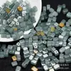 Jadite natural de Mianmar, qualidade A, água azul, 6x4mm, contas quadradas soltas para atacado, contas em formato de cubo de açúcar para pulseiras, colares e acessórios de jade