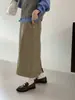 Saia Reta Egg Korea Dongdaemun 2025 Nova Cor Pura Look Emagrecedor Fenda nas Costas