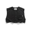 Chaleco de media longitud con parche para hombre, estilo japonés, retro, combinable, de marca de moda, con cuello redondo, novedad de verano de 2024.