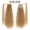 Peruca Rabo de Cavalo Ondulada com Fita Adesiva Mágica Xuchang para Atacado, Cabelo Longo e Cacheado, Estilo Europeu e Americano, com Tranças e Ondas de Lã.