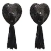 Cubretetinas Sexy de Lentejuelas con Forma de Corazón y Borlas, Accesorios Sexys de Lencería, Lencería Sin Costuras Anti-Exposición, Diseño de Gota de Sangre