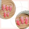 Uñas Postizas Gradiente Rubor Transfronterizas Uñas Postizas Flor Pintada Multicolor Uñas Postizas Usables Manicura Usable para Mujer Mayoreo