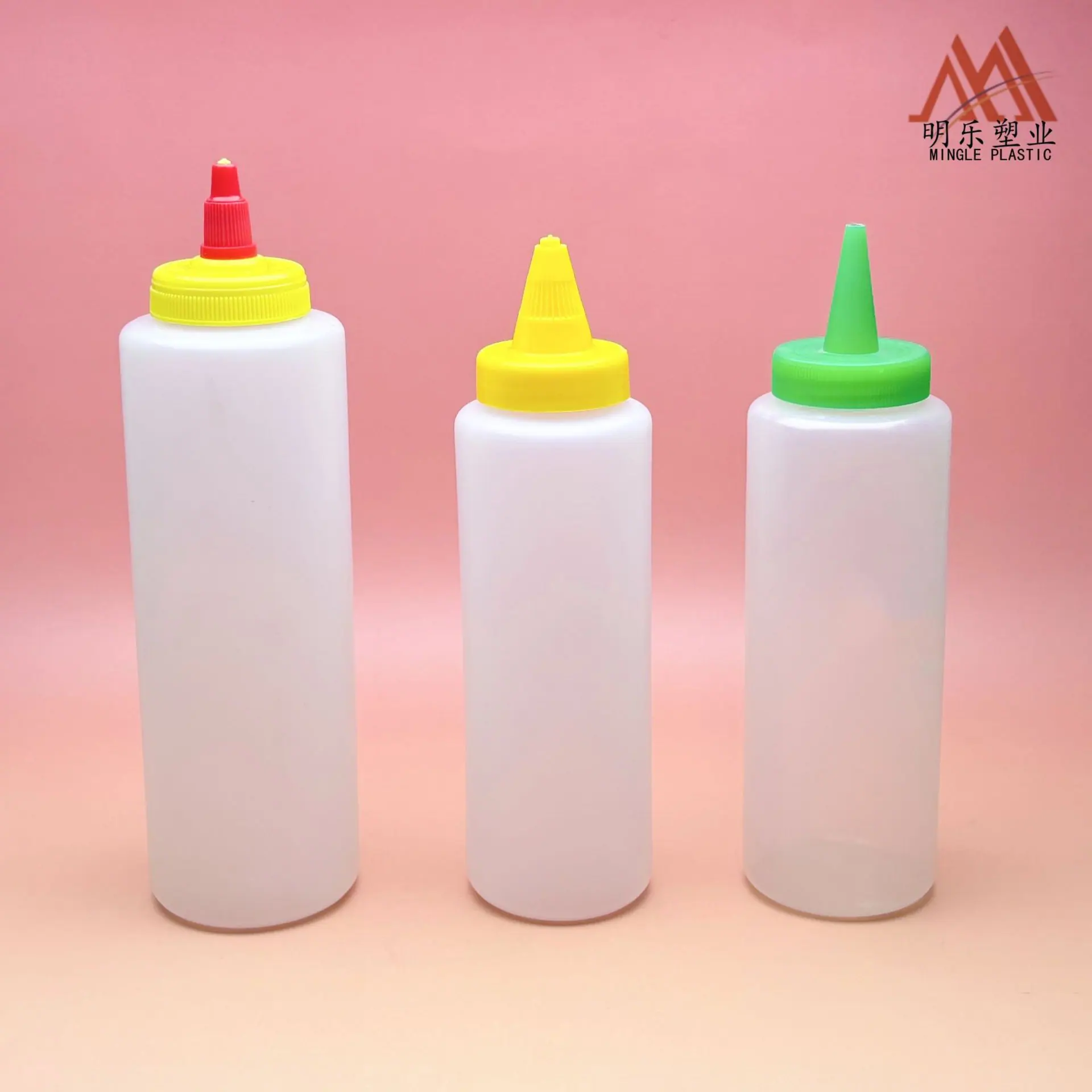 250-300ML+500ml直筒圆广口PE瓶(新黄盖+尖嘴