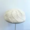 2025 Outono/Inverno Novo Boina de Lã Sintética Moda Feminina Tricô Trançado Chapéu de Pintor Cor Sólida Gorro Versátil Chapéu de Tricô