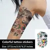 Adesivos de tatuagem coloridos estilo cartoon japonês para meninas com padrões fofos de gato e flor, adesivos de tatuagem de decoração corporal personalizados, doces e legais