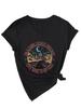 Verano Ebay Estación Independiente Moda Casual en un Desierto Oscuro Camiseta de Manga Corta con Cuello en V para Mujer Exportación