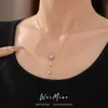 Collar de gota de agua de circón, cadena de clavícula de lujo ligero de nicho de alta gama, elegante y único, conjunto de joyería simple y versátil al por mayor