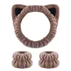 Faixa de Cabelo com Orelhas de Gato Fofas Amazon Pulseira à Prova d'Água Faixa de Cabelo Pulseira de Pulso terno Lavar o Rosto Pulseira de Pulso Feminina Aplicar Máscara