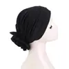 Pañuelo Sombrero Transfronterizo Nuevo Color Sólido Tridimensional Flor Grande Moda Ropa Sombrero Cubre Cabeza Tela Sombrero JDT-533