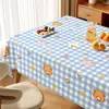 Mantel Cuadros Minimalista Impermeable a Prueba de Aceite Lavable Estilo Ins Mantel para Mesa de Comedor Modelo Nuevo 2026 Cubierta de Mesa de Café para el Hogar de PVC