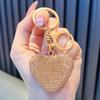 Criativo cheio de diamante coração chaveiro diamante amor carro chaveiro pingente requintado strass chaveiro atacado