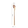Cuchara Cuadrada de Acero Inoxidable 304, Cuchara para Semillas de Melón, Cuchara Mezcladora de Mango Largo para Postres de Té con Leche, Gota de Agua Café Miel Pastel Creativo
