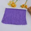 Atacado 15/30cm franja de poliéster cor diy acessórios para roupas de palco franja decorativa dança latina renda de borla