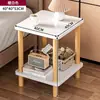 Alternativa a la mesa de noche: Mesa de noche moderna simple, Estante de almacenamiento pequeño, Mesa pequeña de pie, Madera maciza, Color de madera natural simple