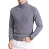 Suéter de lana para hombre, cuello alto, nuevo estilo de invierno, casual de alta gama, engrosado para abrigar, color liso, prenda base de punto