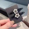 Pinza lateral metálica de lunares dulces con flores de pedrería, pinza para flequillo, pinza para el pelo de la frente
