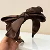 Tecido Coreano Nova Estação Primavera Tecido Estampado Tridimensional Cor Sólida Versátil Laço Grampo de Cabelo High-End Elegante Faixa de Cabelo