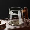 Taza de burbujas de vidrio transparente de borosilicato alto, resistente a altas temperaturas, con forma de media luna y filtro integrado, taza justa con tapa, taza justa para té verde