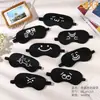 Protector de Ojos de Gel Negro Blackout para Dormir con Empaque de Hielo y Caritas de Dibujos Animados para Estudiantes, Viajes, Uso en Casa, Máscara de Ojos de Tela Portátil en una Bolsa