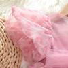 Vestido Infantil Verão 2023 Novo Saia Infantil Tesouro Saia de Gaze Bufante Vestido Princesa Menina Verão Manga Curta