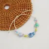 Pulsera de cerámica de Jingdezhen, nueva y que no se decolora, para estudiantes mujeres, pulsera de cuentas de estilo antiguo, pulsera de cerámica fresca y moderna