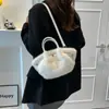 Bolso de Felpa Otoño e Invierno para Mujer, Lindo Elegante de Dama, Bolso de Mujer de Piel de Conejo Sintética Fruncido, Bolso Cruzado Peludo de Gran Capacidad