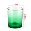 Pote de Vela Colorido de 215ml Porta-Vela de Vidro para Aromaterapia Copo de Vela Transparente Tampa de Bambu Copo de Vela Simples Estilo Europeu DIY